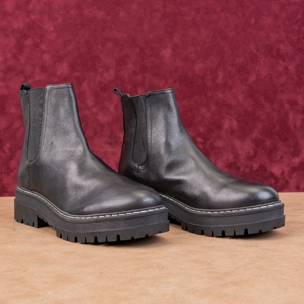 Marc Fisher Women Padmia Chunky Platform Festival Black Chelsea Boots sz 10